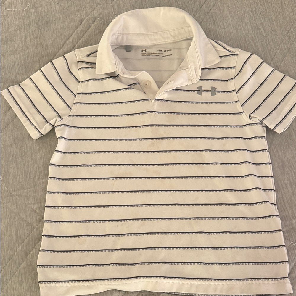 Under Armour Kids Polo with Navy Stripes